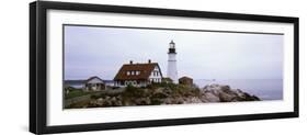 Lighthouse at the Coast, Portland Head Lighthouse, Cape Elizabeth, Cumberland County, Maine, USA-null-Framed Photographic Print