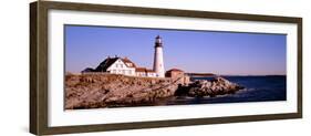 Lighthouse at the Coast, Portland Head Lighthouse, Cape Elizabeth, Maine, New England, USA-null-Framed Photographic Print