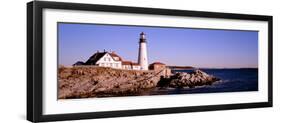 Lighthouse at the Coast, Portland Head Lighthouse, Cape Elizabeth, Maine, New England, USA-null-Framed Photographic Print