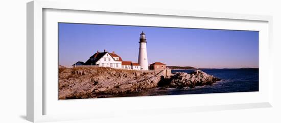 Lighthouse at the Coast, Portland Head Lighthouse, Cape Elizabeth, Maine, New England, USA-null-Framed Photographic Print