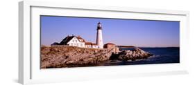 Lighthouse at the Coast, Portland Head Lighthouse, Cape Elizabeth, Maine, New England, USA-null-Framed Photographic Print