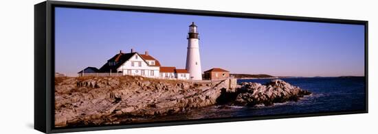 Lighthouse at the Coast, Portland Head Lighthouse, Cape Elizabeth, Maine, New England, USA-null-Framed Stretched Canvas