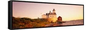 Lighthouse at the Coast, Rose Island Light, Newport, Rhode Island, New England, USA-null-Framed Stretched Canvas