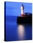 Lighthouse at the End of the Newlyn Pier at Dawn, Long Exposure, Newlyn, Cornwall, UK-Nadia Isakova-Stretched Canvas