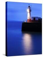 Lighthouse at the End of the Newlyn Pier at Dawn, Long Exposure, Newlyn, Cornwall, UK-Nadia Isakova-Stretched Canvas