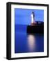 Lighthouse at the End of the Newlyn Pier at Dawn, Long Exposure, Newlyn, Cornwall, UK-Nadia Isakova-Framed Photographic Print