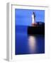 Lighthouse at the End of the Newlyn Pier at Dawn, Long Exposure, Newlyn, Cornwall, UK-Nadia Isakova-Framed Photographic Print