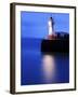 Lighthouse at the End of the Newlyn Pier at Dawn, Long Exposure, Newlyn, Cornwall, UK-Nadia Isakova-Framed Photographic Print