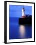 Lighthouse at the End of the Newlyn Pier at Dawn, Long Exposure, Newlyn, Cornwall, UK-Nadia Isakova-Framed Photographic Print