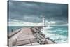 Lighthouse at the End of the Pier-ilker canikligil-Stretched Canvas