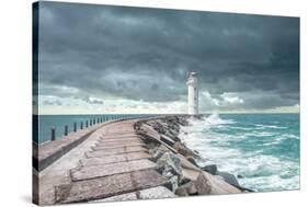 Lighthouse at the End of the Pier-ilker canikligil-Stretched Canvas