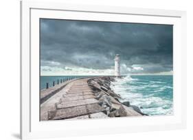 Lighthouse at the End of the Pier-ilker canikligil-Framed Photographic Print