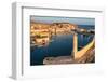 Lighthouse at the Venetian harbor with a view of Venetian Fortezza, Rethymno, Crete, Greek Islands-Markus Lange-Framed Photographic Print