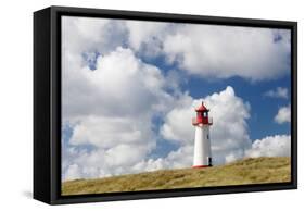 Lighthouse at West Ellenbogen, Sylt, Nordfriesland, Schleswig-Holstein, Germany-null-Framed Stretched Canvas