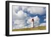 Lighthouse at West Ellenbogen, Sylt, Nordfriesland, Schleswig-Holstein, Germany-null-Framed Photographic Print