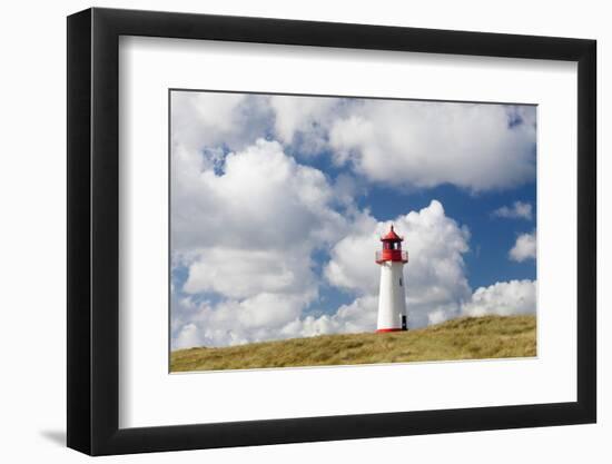 Lighthouse at West Ellenbogen, Sylt, Nordfriesland, Schleswig-Holstein, Germany-null-Framed Photographic Print