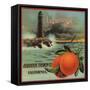 Lighthouse Brand - Ruddock, California - Citrus Crate Label-Lantern Press-Framed Stretched Canvas
