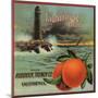 Lighthouse Brand - Ruddock, California - Citrus Crate Label-Lantern Press-Mounted Art Print