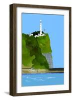 Lighthouse, car and fishing-Hiroyuki Izutsu-Framed Giclee Print