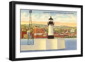 Lighthouse, Duluth Harbor, Minnesota-null-Framed Art Print