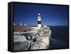 Lighthouse, Europa Point, Gibraltar, Spain-Walter Bibikow-Framed Stretched Canvas