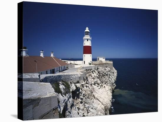 Lighthouse, Europa Point, Gibraltar, Spain-Walter Bibikow-Stretched Canvas