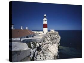 Lighthouse, Europa Point, Gibraltar, Spain-Walter Bibikow-Stretched Canvas