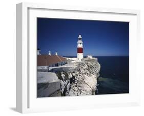 Lighthouse, Europa Point, Gibraltar, Spain-Walter Bibikow-Framed Premium Photographic Print