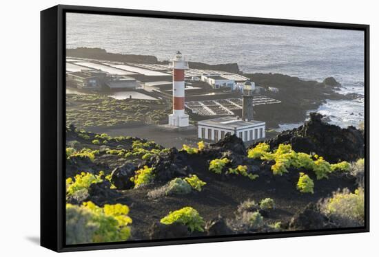 Lighthouse Faro De Fuencaliente, Salinas De Fuencaliente, Island La Palma, Canary Islands, Spain-Rainer Mirau-Framed Stretched Canvas