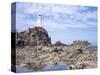 Lighthouse from the Causeway at Low Tide, Corbiere, St. Brelade, Jersey, Channel Islands-David Hunter-Stretched Canvas