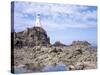 Lighthouse from the Causeway at Low Tide, Corbiere, St. Brelade, Jersey, Channel Islands-David Hunter-Stretched Canvas
