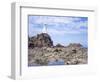 Lighthouse from the Causeway at Low Tide, Corbiere, St. Brelade, Jersey, Channel Islands-David Hunter-Framed Photographic Print