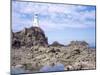 Lighthouse from the Causeway at Low Tide, Corbiere, St. Brelade, Jersey, Channel Islands-David Hunter-Mounted Photographic Print