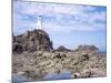 Lighthouse from the Causeway at Low Tide, Corbiere, St. Brelade, Jersey, Channel Islands-David Hunter-Mounted Photographic Print