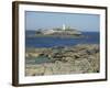 Lighthouse, Godrevy Point, Cornwall, England, United Kingdom, Europe-Hunter David-Framed Photographic Print