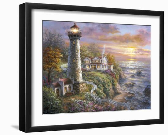 Lighthouse Haven-Nicky Boehme-Framed Giclee Print