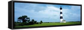 Lighthouse in a Field, Bodie Island Lighthouse, Bodie Island, North Carolina, USA-null-Framed Stretched Canvas