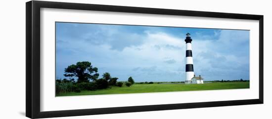 Lighthouse in a Field, Bodie Island Lighthouse, Bodie Island, North Carolina, USA-null-Framed Photographic Print