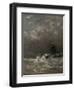 Lighthouse in Breaking Waves, C. 1900-07-Hendrik Willem Mesdag-Framed Art Print