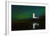 Lighthouse In Iceland With The Northern Lights Swrapping Around-Joe Azure-Framed Photographic Print