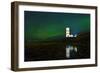 Lighthouse In Iceland With The Northern Lights Swrapping Around-Joe Azure-Framed Photographic Print