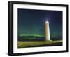 Lighthouse In Iceland With The Northern Lights Swrapping Around-Joe Azure-Framed Photographic Print