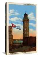 Lighthouse In Morro Castle-Curt Teich & Company-Stretched Canvas