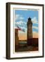Lighthouse In Morro Castle-Curt Teich & Company-Framed Art Print