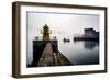 Lighthouse in Reykjavik Harbor, Harpa in Background, Reykjavik Harbor, Iceland-null-Framed Photographic Print