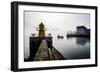 Lighthouse in Reykjavik Harbor, Harpa in Background, Reykjavik Harbor, Iceland-null-Framed Photographic Print