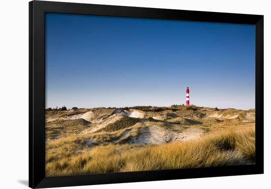 Lighthouse in the Dunes, Amrum Island, Northern Frisia, Schleswig-Holstein, Germany-Sabine Lubenow-Framed Photographic Print