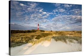 Lighthouse in the Dunes, Amrum Island, Northern Frisia, Schleswig-Holstein, Germany-Sabine Lubenow-Stretched Canvas