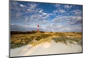 Lighthouse in the Dunes, Amrum Island, Northern Frisia, Schleswig-Holstein, Germany-Sabine Lubenow-Mounted Photographic Print