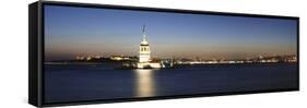 Lighthouse in the Sea, Maiden's Tower, Kiz Kulesi, Istanbul, Turkey-null-Framed Stretched Canvas